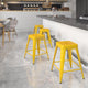 Yellow |#| Commercial Grade 24inchH Backless Yellow Metal Indoor-Outdoor Counter Height Stool