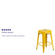 Yellow |#| Commercial Grade 24inchH Backless Yellow Metal Indoor-Outdoor Counter Height Stool