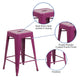 Purple |#| 24inch High Backless Purple Indoor-Outdoor Counter Height Stool