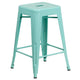 Mint Green |#| 24inch High Backless Mint Green Indoor-Outdoor Counter Height Stool