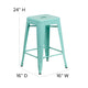 Mint Green |#| 24inch High Backless Mint Green Indoor-Outdoor Counter Height Stool