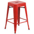 Commercial Grade 24" High Backless Metal Indoor-Outdoor Counter Height Stool with Square Seat