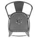 Silver Gray |#| 24inchH Distressed Silver Gray Metal Indoor-Outdoor Counter Dining Stool with Back