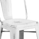 White |#| 24inch High Distressed White Metal Indoor-Outdoor Counter Height Stool with Back