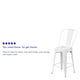 White |#| 24inch High White Metal Indoor-Outdoor Counter Height Stool with Back