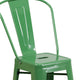 Green |#| 24inch High Green Metal Indoor-Outdoor Counter Height Stool with Back