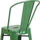 Green |#| 24inch High Green Metal Indoor-Outdoor Counter Height Stool with Back