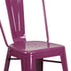 Purple |#| 24inch High Purple Metal Indoor-Outdoor Counter Height Stool with Back