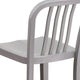 Silver |#| 24inch High Silver Metal Indoor-Outdoor Counter Height Stool w/ Vertical Slat Back