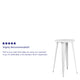White |#| 24inch Round White Metal Indoor-Outdoor Bar Height Table - Restaurant Furniture
