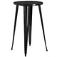 Black |#| 24inch Round Black Metal Indoor-Outdoor Bar Table Set with 2 Cafe Stools
