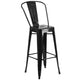 Black |#| 24inch Round Black Metal Indoor-Outdoor Bar Table Set with 2 Cafe Stools