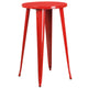 Red |#| 24inch Round Red Metal Indoor-Outdoor Bar Table Set with 2 Cafe Stools