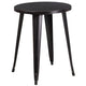 Black-Antique Gold |#| 24inch Round Black-Antique Gold Metal Indoor-Outdoor Table - Restaurant Furniture