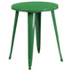 Green |#| 24inch Round Green Metal Indoor-Outdoor Table - Restaurant Furniture