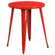 Red |#| 24inch Round Red Metal Indoor-Outdoor Table - Restaurant Furniture - Café Table