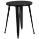 Black |#| 24inch Round Black Metal Indoor-Outdoor Table Set with 2 Cafe Chairs - Patio Set