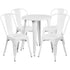 Commercial Grade 24" Round Metal Indoor-Outdoor Table Set with 4 Cafe Chairs