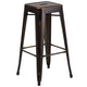 Copper |#| 30inch High Backless Distressed Copper Metal Indoor-Outdoor Barstool - Patio Chair