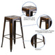 Copper |#| 30inch High Backless Distressed Copper Metal Indoor-Outdoor Barstool - Patio Chair