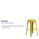 Yellow |#| 30inch High Backless Distressed Yellow Metal Indoor-Outdoor Barstool - Patio Chair