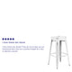 White |#| 30inch High Backless Distressed White Metal Indoor-Outdoor Barstool - Patio Chair