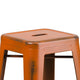 Orange |#| 30inch High Backless Distressed Orange Metal Indoor-Outdoor Barstool - Patio Chair