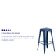 Antique Blue |#| 30inch High Backless Distressed Antique Blue Metal Indoor-Outdoor Barstool - Patio