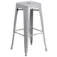 Silver |#| Commercial Grade 30inchH Backless Silver Metal Indoor-Outdoor Barstool, Square