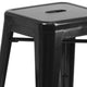 Black |#| Commercial Grade 30inchH Backless Black Metal Indoor-Outdoor Barstool, Square