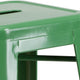 Green |#| Commercial Grade 30inchH Backless Green Metal Indoor-Outdoor Barstool, Square