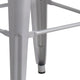 Silver |#| Commercial Grade 30inchH Backless Silver Metal Indoor-Outdoor Barstool, Square