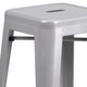 Silver |#| Commercial Grade 30inchH Backless Silver Metal Indoor-Outdoor Barstool, Square