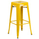 Yellow |#| Commercial Grade 30inchH Backless Yellow Metal Indoor-Outdoor Barstool, Square