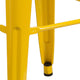 Yellow |#| Commercial Grade 30inchH Backless Yellow Metal Indoor-Outdoor Barstool, Square