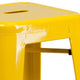 Yellow |#| Commercial Grade 30inchH Backless Yellow Metal Indoor-Outdoor Barstool, Square