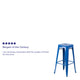 Blue |#| Commercial Grade 30inchH Backless Blue Metal Indoor-Outdoor Barstool, Square