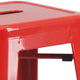 Red |#| Commercial Grade 30inchH Backless Red Metal Indoor-Outdoor Barstool, Square