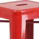 Red |#| Commercial Grade 30inchH Backless Red Metal Indoor-Outdoor Barstool, Square