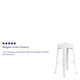 White |#| Commercial Grade 30inchH Backless White Metal Indoor-Outdoor Barstool, Square