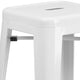 White |#| Commercial Grade 30inchH Backless White Metal Indoor-Outdoor Barstool, Square