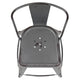 Silver Gray |#| 30inchH Distressed Silver Gray Metal Indoor-Outdoor Dining Barstool with Back