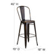 Copper |#| 30inch High Distressed Copper Metal Indoor-Outdoor Barstool with Back