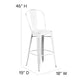 White |#| 30inch High Distressed White Metal Indoor-Outdoor Barstool with Back