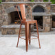 Copper |#| 30inch High Copper Metal Indoor-Outdoor Barstool with Back