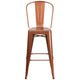 Copper |#| 30inch High Copper Metal Indoor-Outdoor Barstool with Back