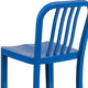 Blue |#| 30inch High Blue Metal Indoor-Outdoor Barstool with Vertical Slat Back