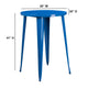 Blue |#| 30inch Round Blue Metal Indoor-Outdoor Bar Height Table - Industrial Table