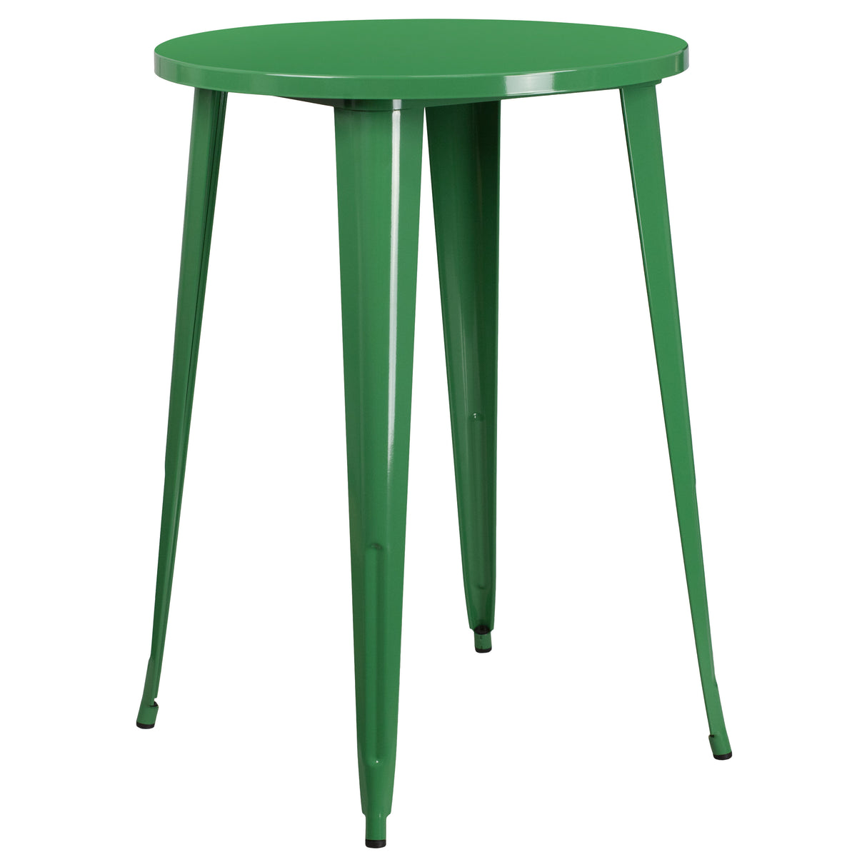 Green |#| 30inch Round Green Metal Indoor-Outdoor Bar Height Table - Industrial Table