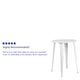 White |#| 30inch Round White Metal Indoor-Outdoor Bar Height Table - Industrial Table
